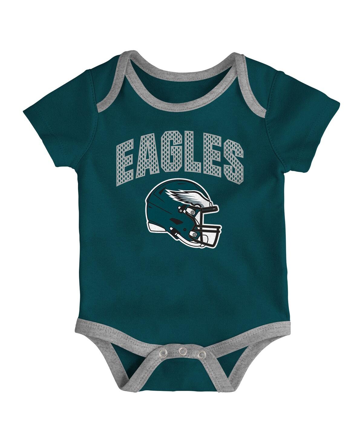 Outerstuff Baby Boys and Girls 3-pack Philadelphia Eagles All Day Play Bodysuit Set
