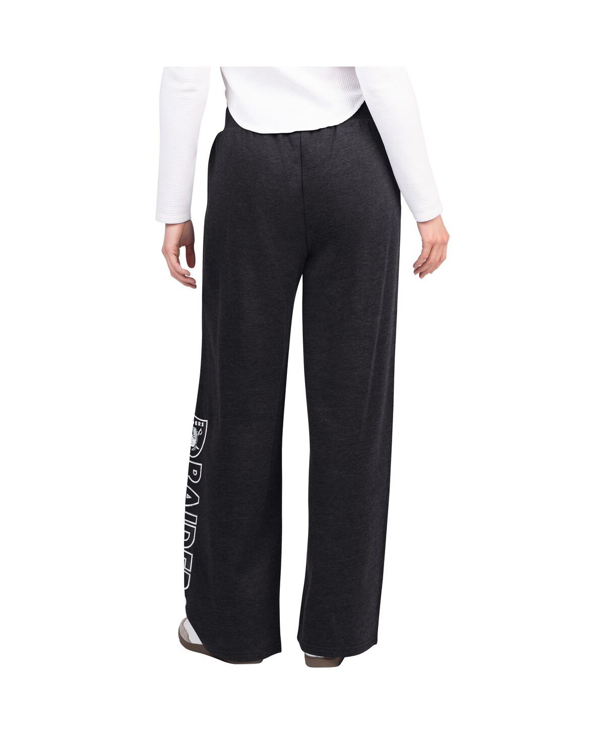 G-iii 4her By Carl Banks Women's Black Las Vegas Raiders Field Wide Leg Sweatpants In Black