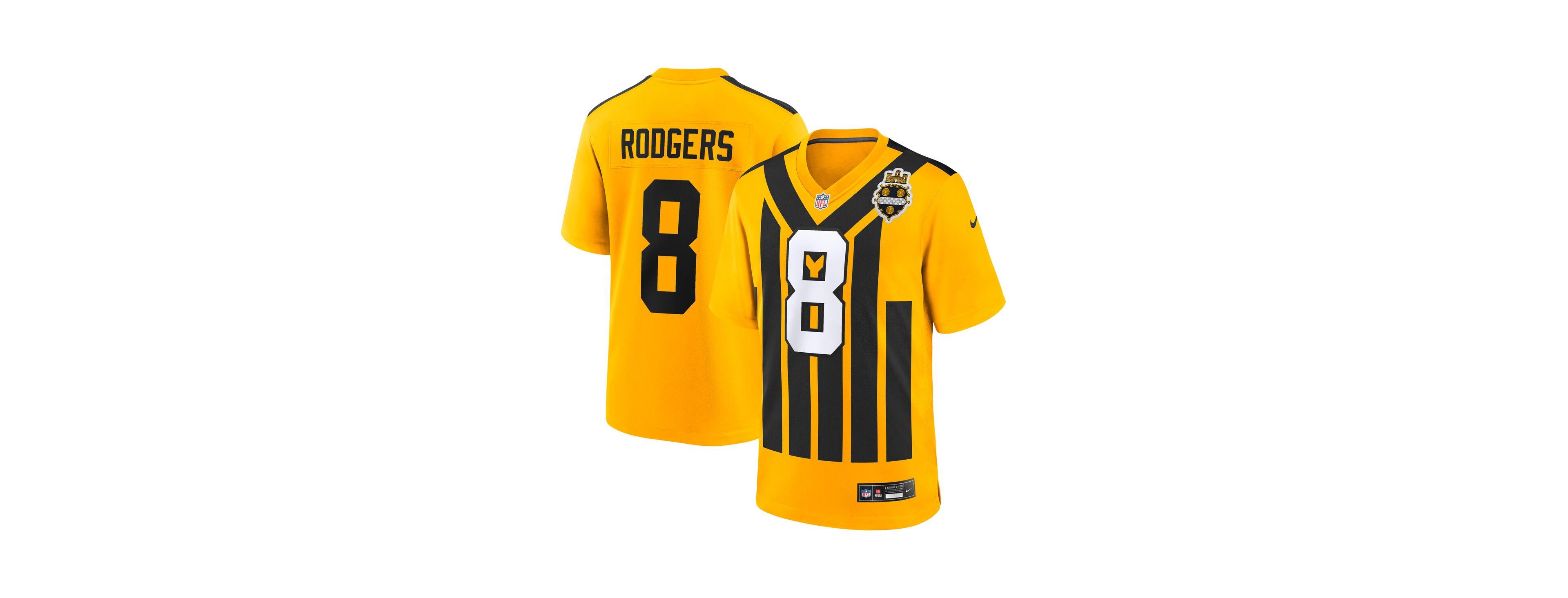 Nike Men's Aaron Rodgers Gold Pittsburgh Steelers Alternate 1933 Throwback Game Jersey