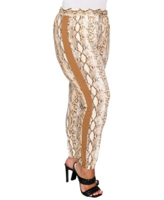 COIN804 Plus Size Python Side Contrast Jogger Pants