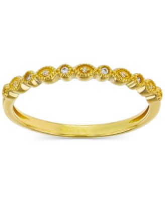 Macy’s Created White Sapphire (0.135 ct. t.w.) Trio Stackable Ring in 14K Yellow Rose Plating Over Sterling Silver or Sterling Silver