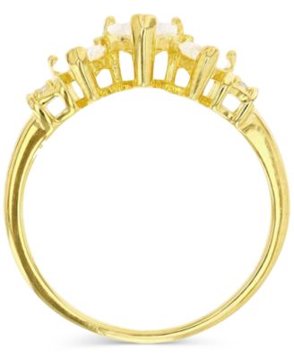 Macy’s Cubic Zirconia Anniversary Band Ring (1.596 ct. t.w.) in 14K Yellow Gold Over Sterling Silver