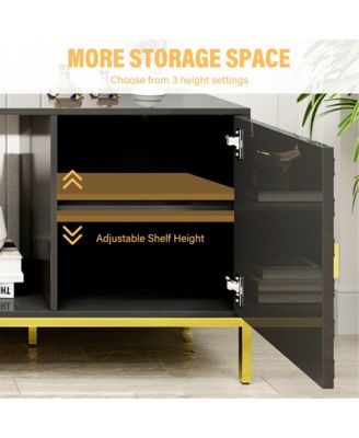 1 Pc MDF TV Stand 70 Inch Storage Cabinets Modern Entertainment Center