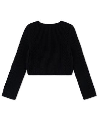 Girls Cable Knit Cardigan Sweater
