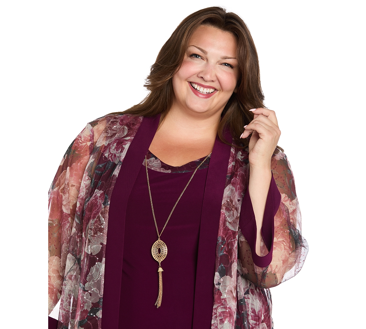 R & M Richards Plus Size 2-piece Floral Jacket And Scoop Neck Dress In Animal Print