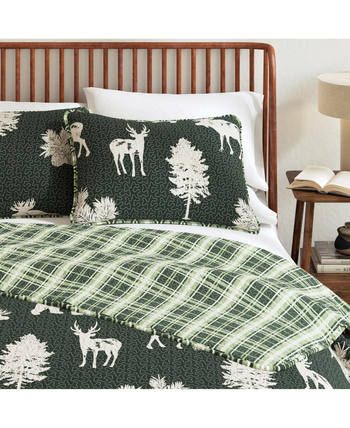 Linery & Co. Deer & Trees Microfiber Quilt Set with Shams