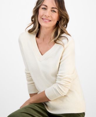 Petite Holly Shine V-Neck Sweater