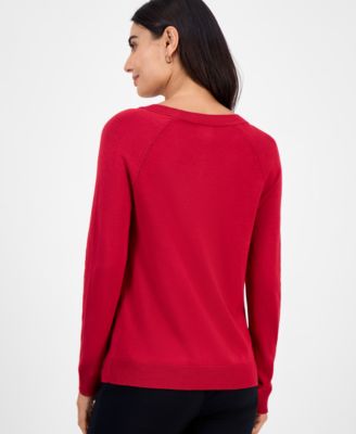 Petite Button-Detail Sweater, Macy's Exclusive