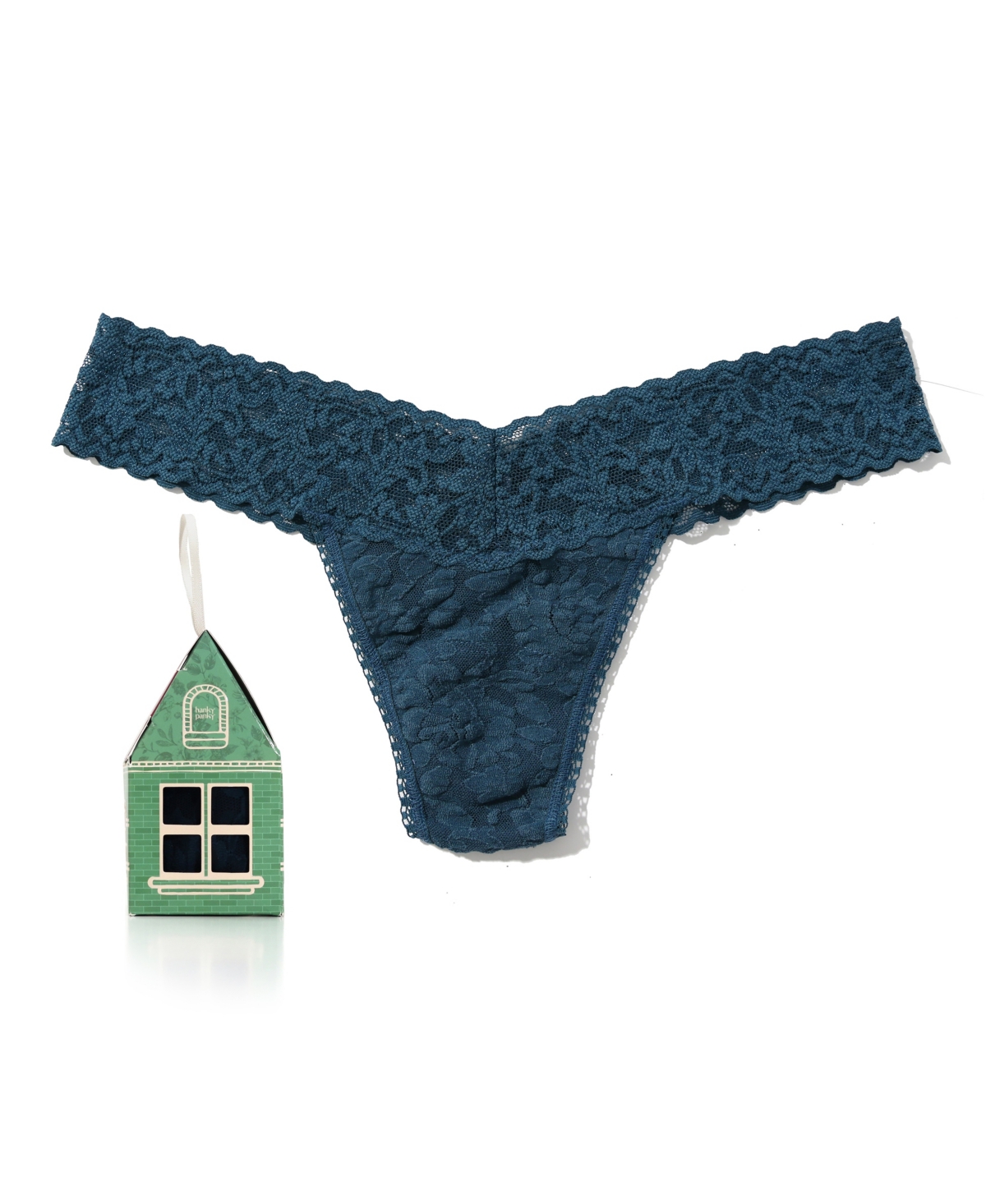 Hanky Panky Women's Signature Lace Low Rise Single Pack Thong Underwear In Blue