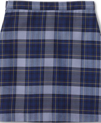 Plus Plaid School Uniform A-line Skirt Below the Knee for girls