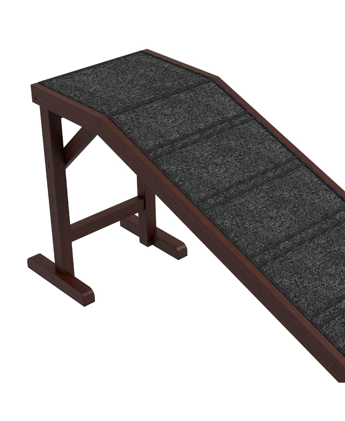 PawHut Foldable Pet Ramp for Dogs Non-slip Carpet Platform 74"L x 16"W x 25"H