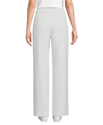 Women's Petite Sport Knit High Rise Pleated Wide Leg Pants