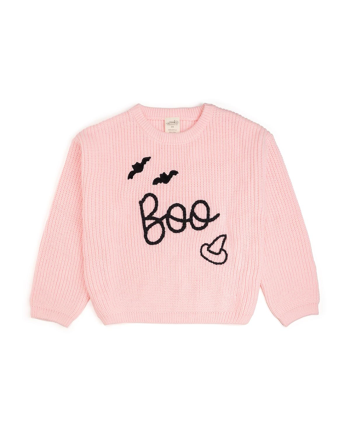 Sweet Wink Toddler Girls Boo Bat Halloween Knit Sweater