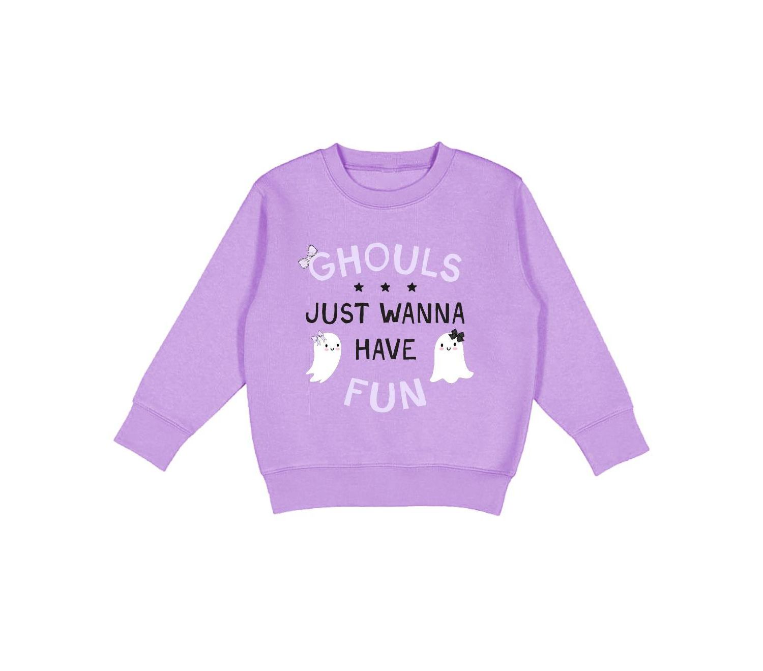 Little and Big Girls Ghouls Just Wanna Have Fun Halloween Sweatshirt