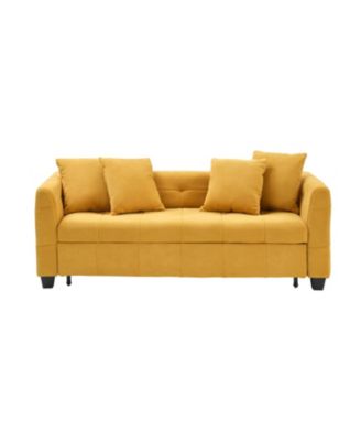 Streamdale Yellow 3-Seater Flannel Sofa Bed