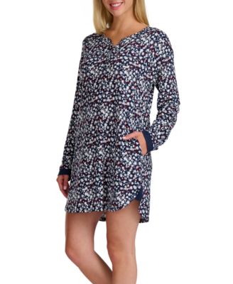 Women's Long Sleeve Henley Sleepshirt