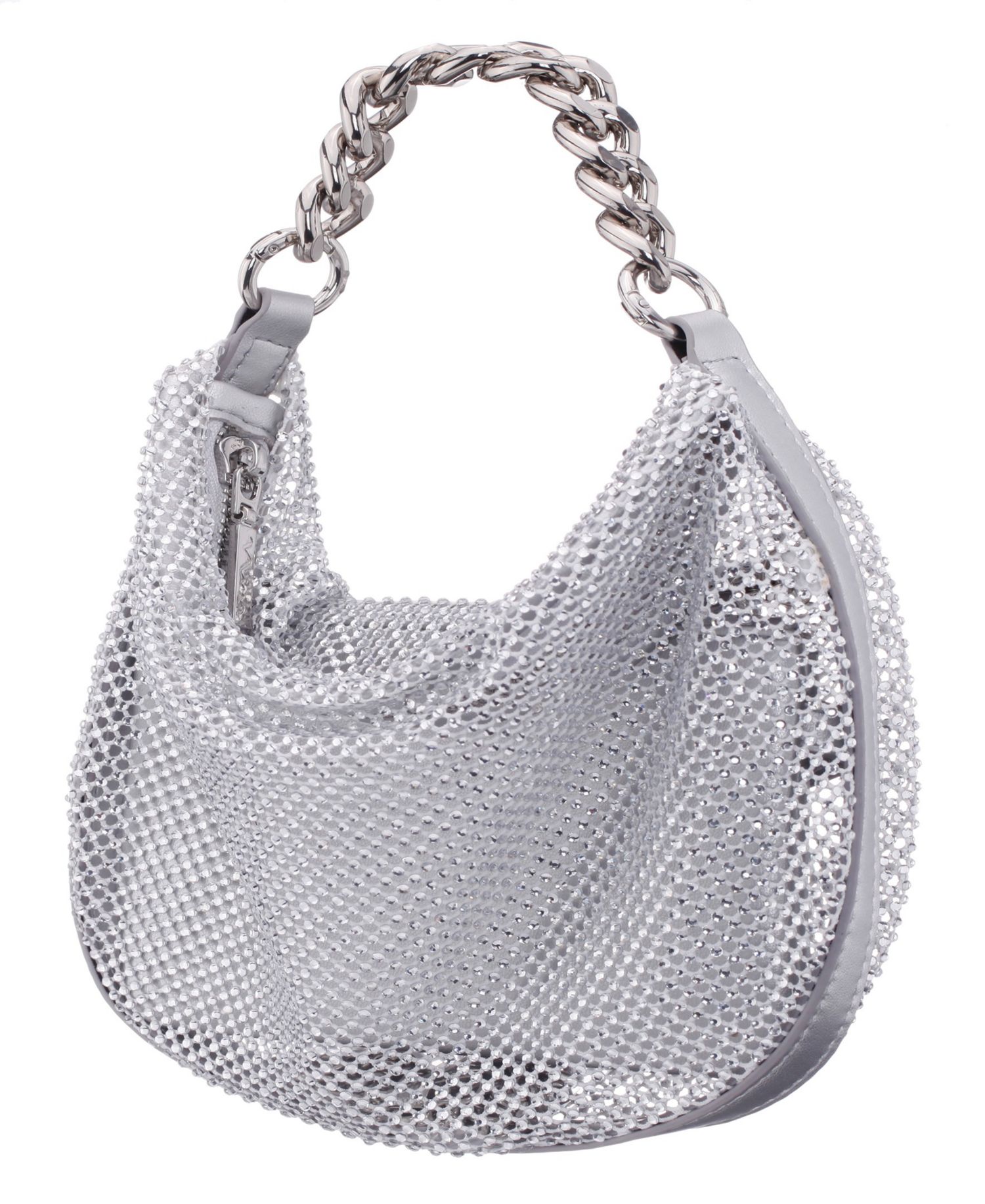 Crystal Mesh Zipper Hobo Bag