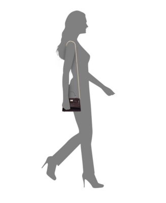 Mini Croco Embossed Magnetic Snap Satchel Bag