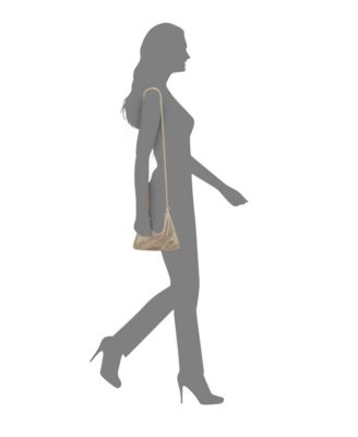 Crystal Embellished Zipper Hobo Bag