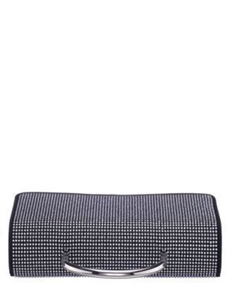 Elongated Crystal Magnetic Snap Satchel Bag