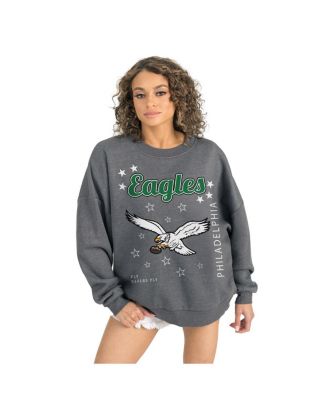 Women's Gray Philadelphia Eagles Ready to Rumble Premium Fleece Pullover Sweatshirt