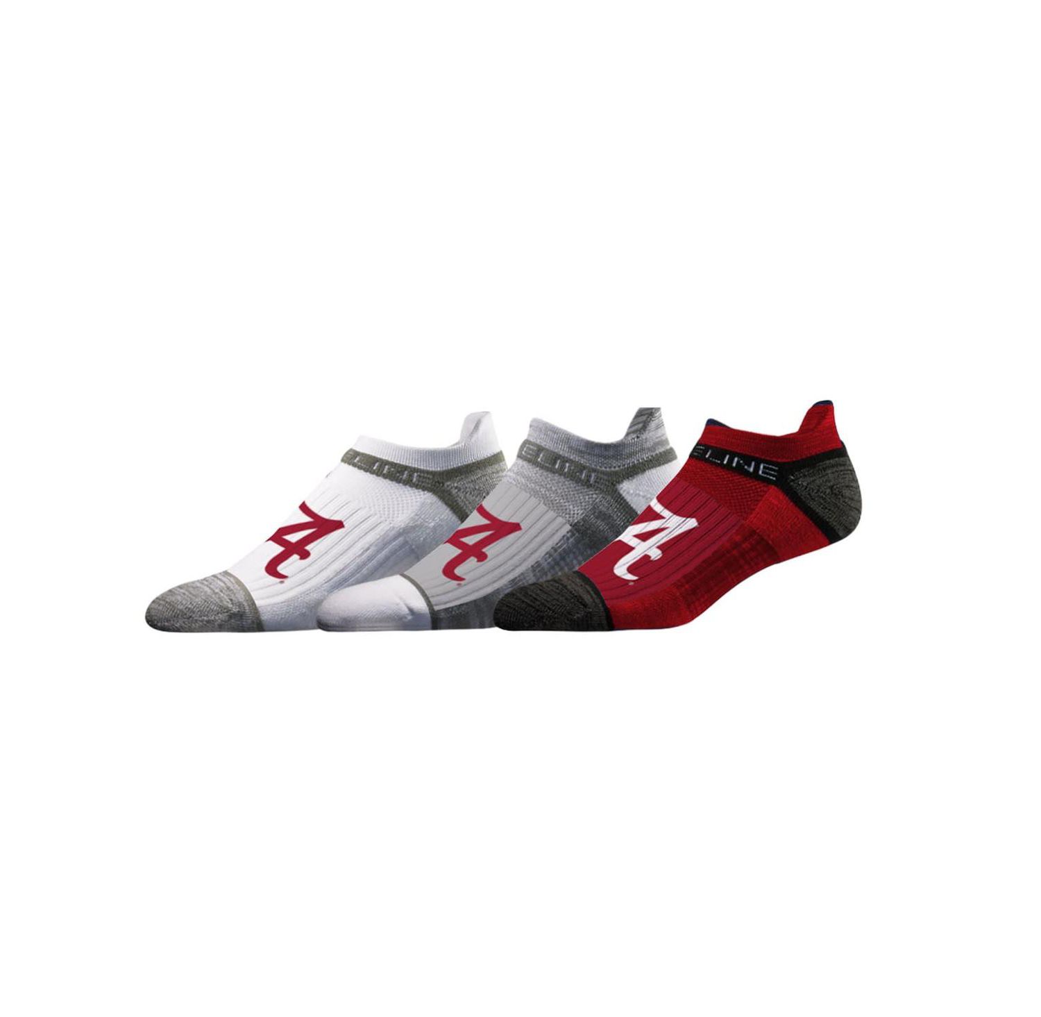 Men's and Women's 3-Pack Alabama Crimson Tide Premium Low Ankle Socks Set