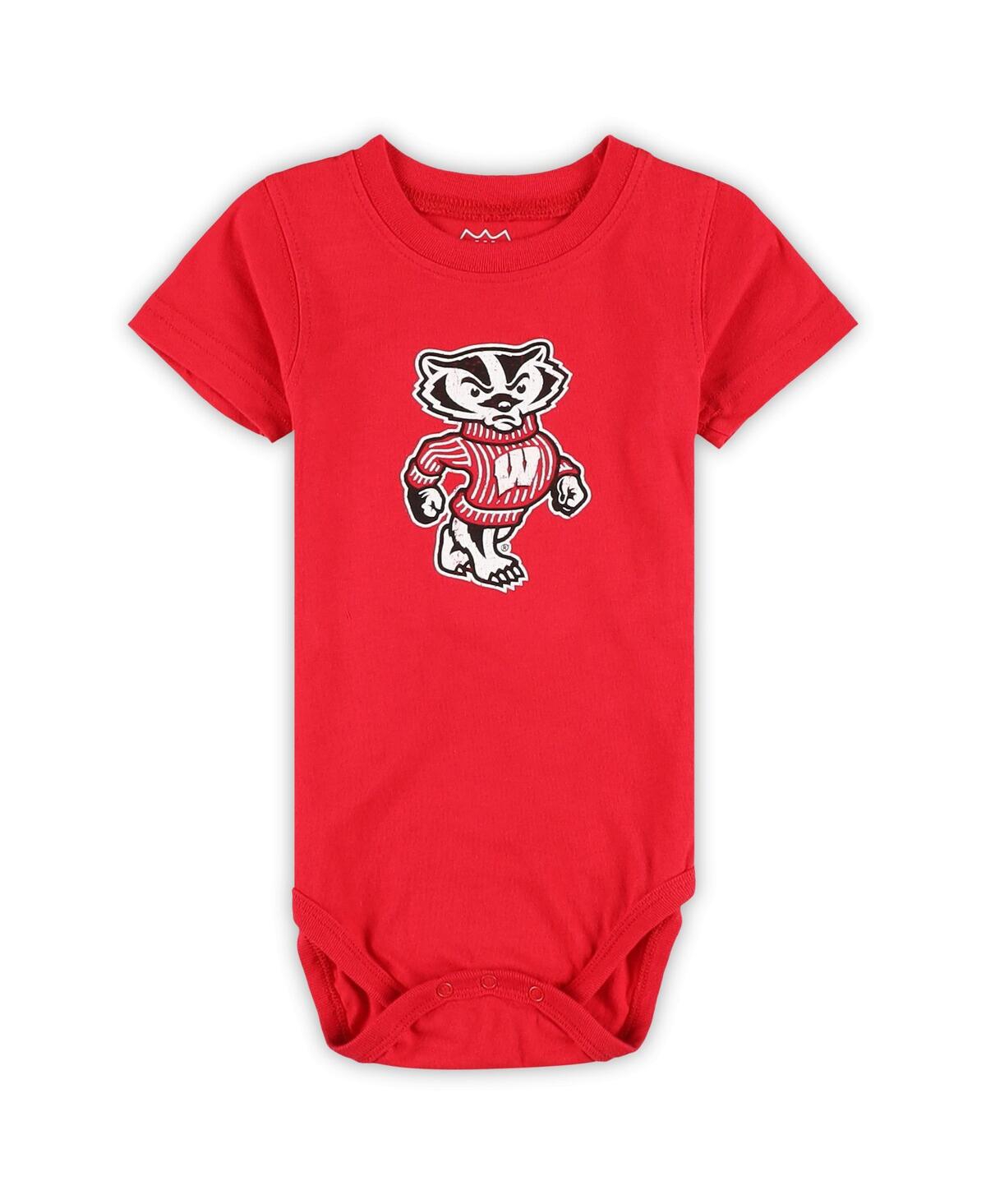 Wes & Willy Baby Boys And Girls 3-pack Wisconsin Badgers Bodysuit Set In Multi
