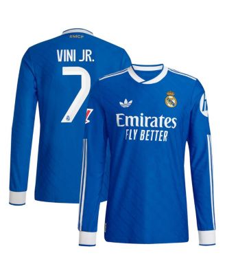 adidas - Men's Vinicius Junior Blue Real Madrid 2025/26 Third Authentic Long Sleeve Player Jersey
