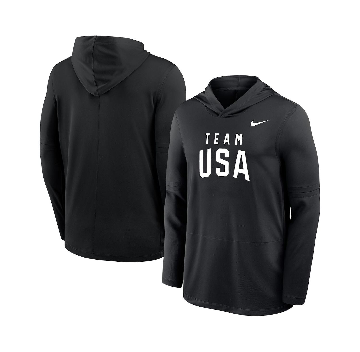 Men's Black Lightweight Dri-FIT Long Sleeve Hoodie T-Shirt