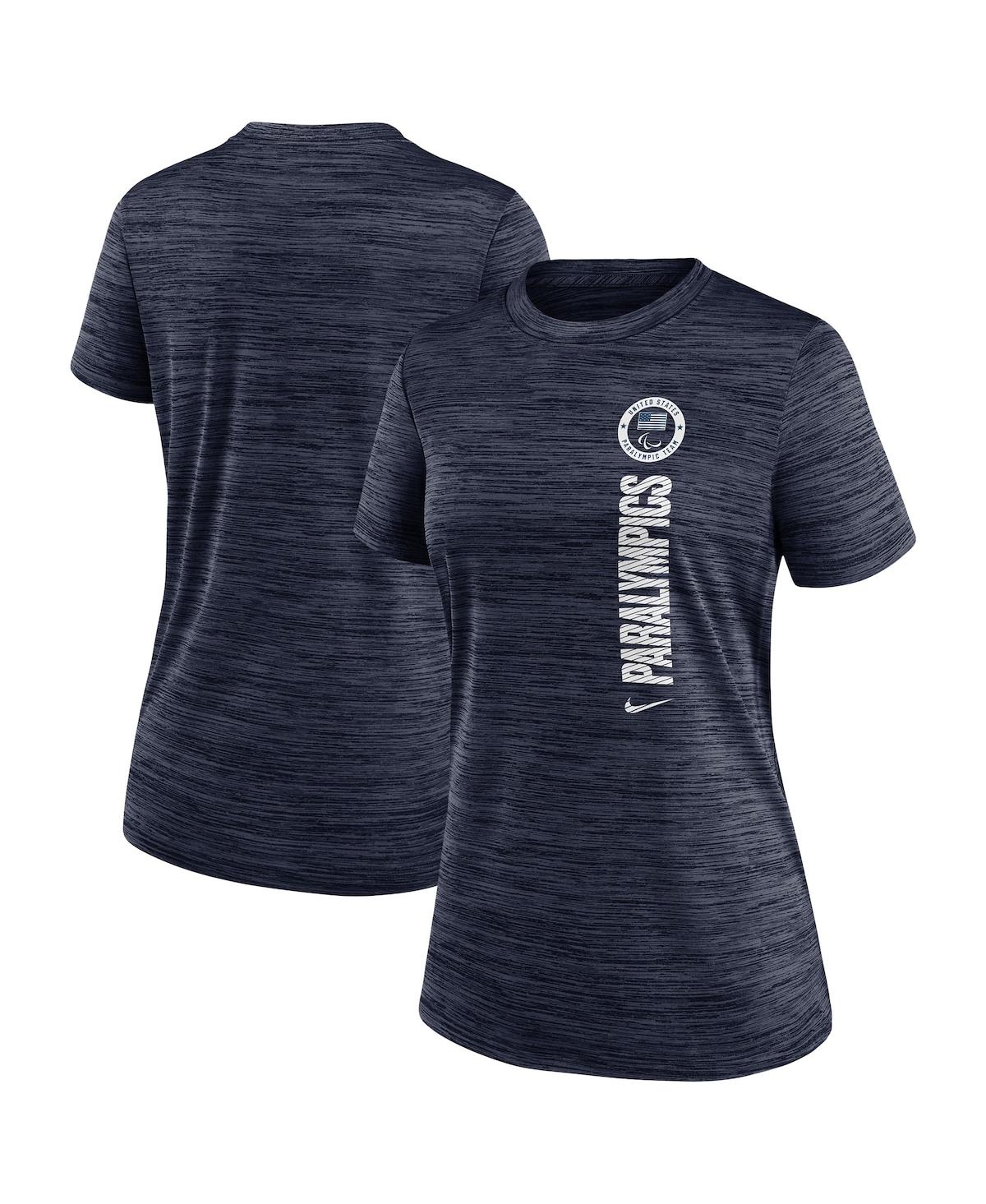 Nike Women's Navy U.s. Paralympics Velocity Performance T-shirt In Blue