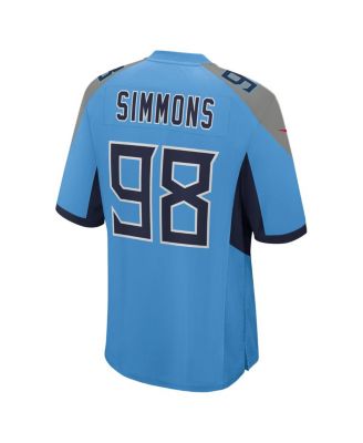 Men's Jeffery Simmons Light Blue Tennessee Titans Team Game Jersey