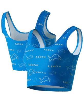 Concepts Sport - Women's Blue Detroit Lions Mosaic Allover Print Bralette