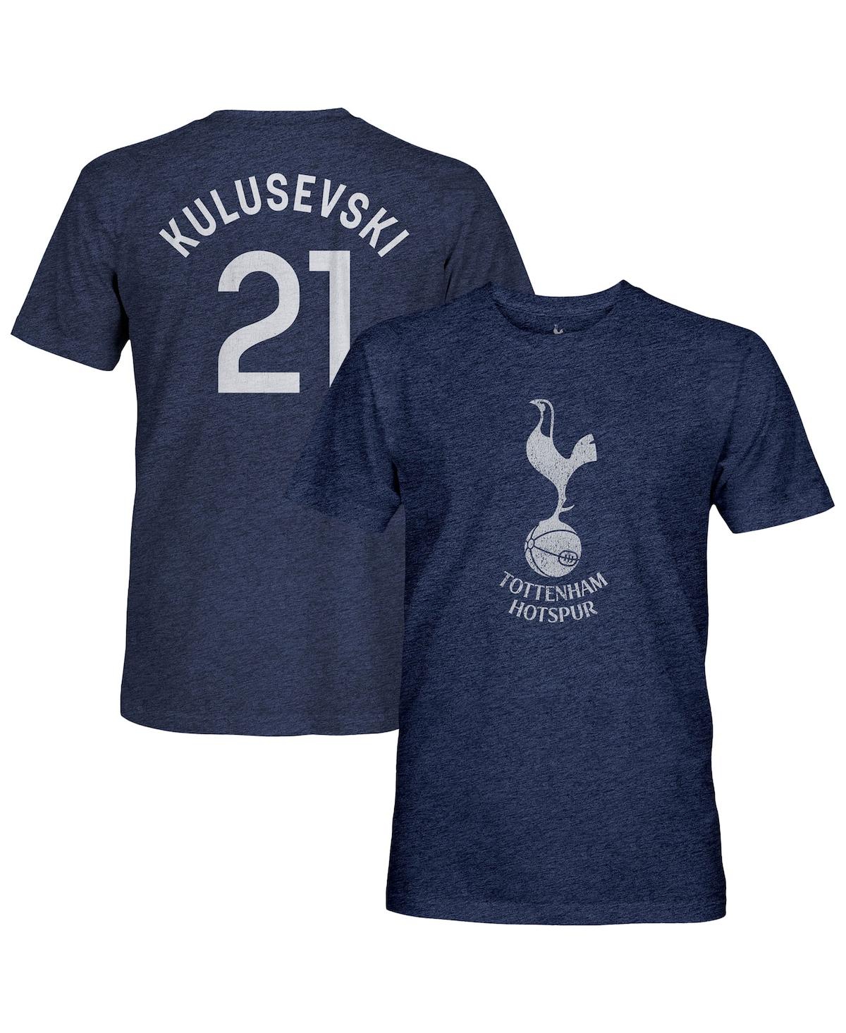 1863fc Men's Dejan Kulusevski Heather Navy Tottenham Hotspur Player Name Number Twisted Tri-blend Slub T-sh In Blue
