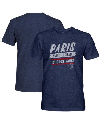 1863FC - Men's Navy Paris Saint-Germain Signage Tri-Blend T-Shirt