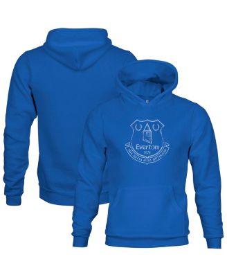 1863FC - Big Boys and Girls Blue Everton Mono Badge Fleece Pullover Hoodie