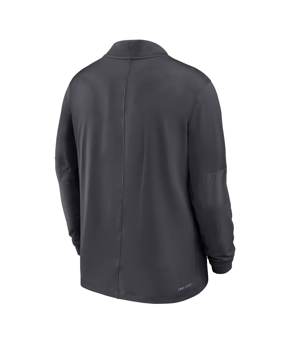 Nike Men's Anthracite Tcu Horned Frogs Dri-fit Half-zip Pullover Sweatshirt In Gray