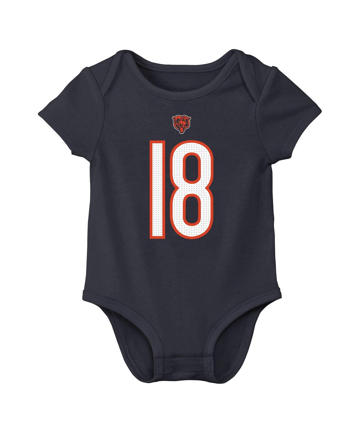 Nike Baby Boys And Girls Caleb Williams Navy Chicago Bears Player Name Number Bodysuit In Multi