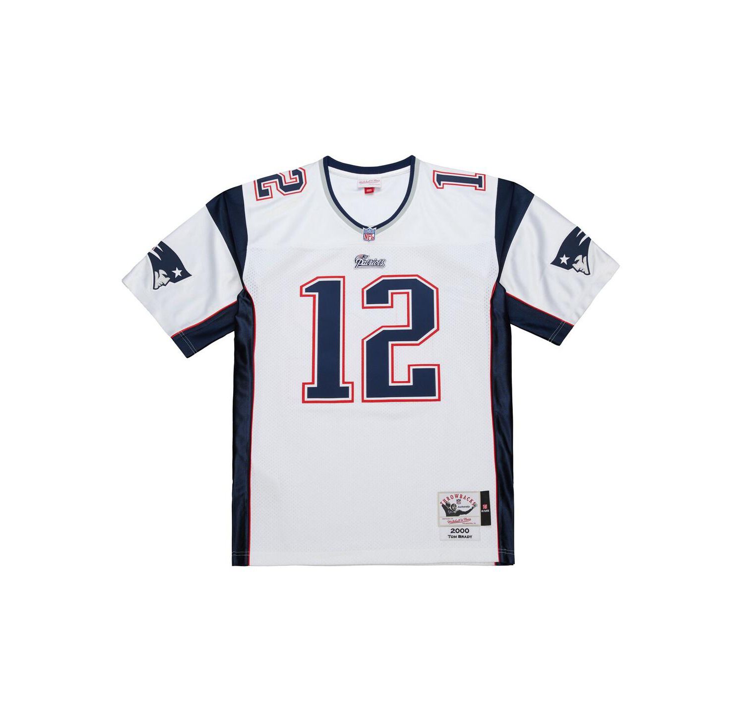 Men's Tom Brady White New England Patriots 2000 Authentic Jersey