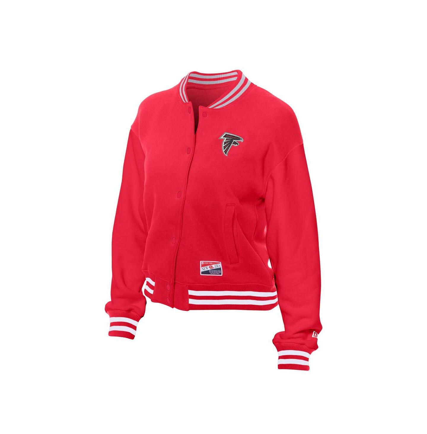 Женская куртка New Era Red Atlanta Falcons Throwback Fleece Full-Snap — фото 3