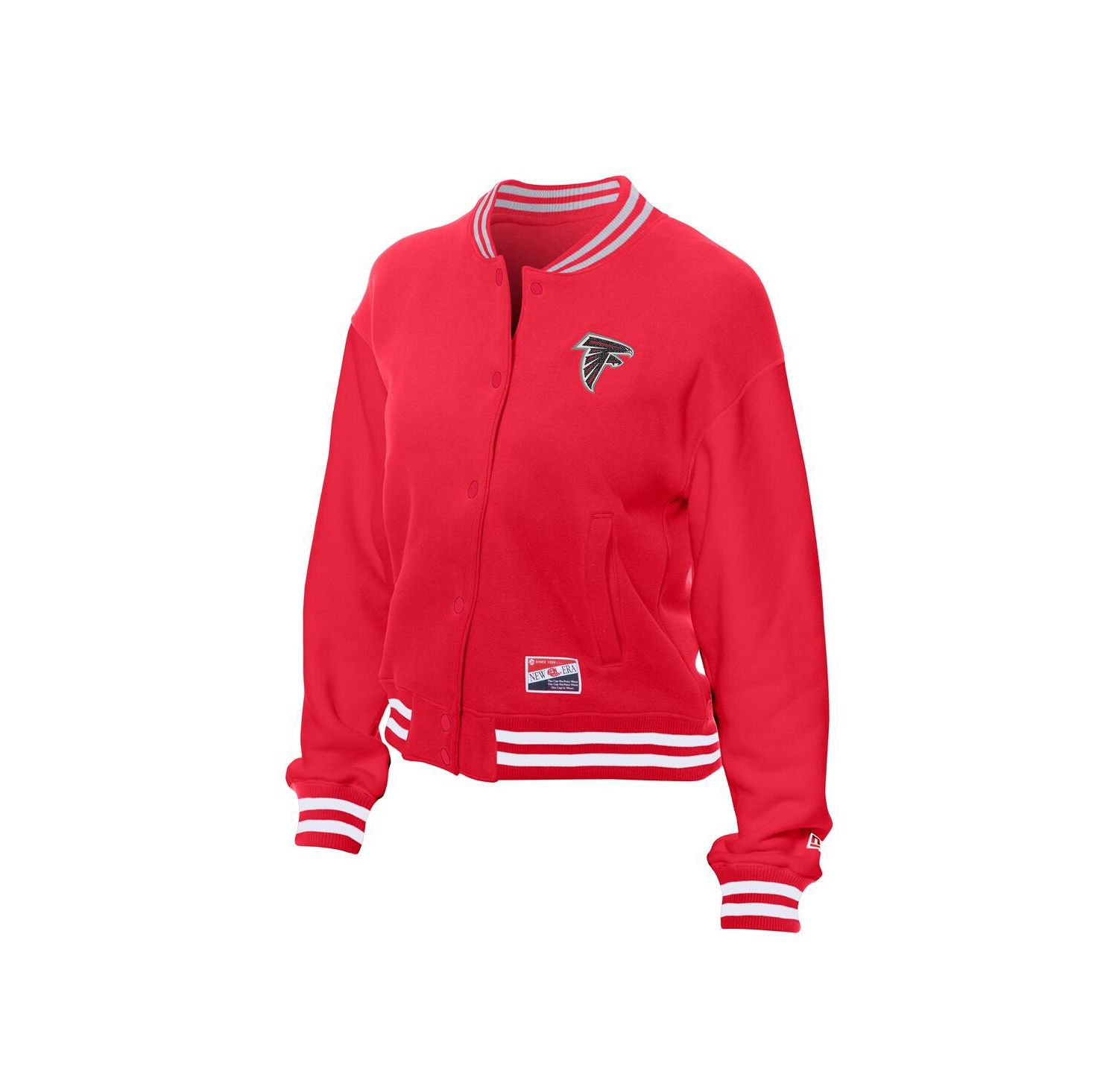 Women's Red Atlanta Falcons Throwback Fleece Full-Snap Jacket