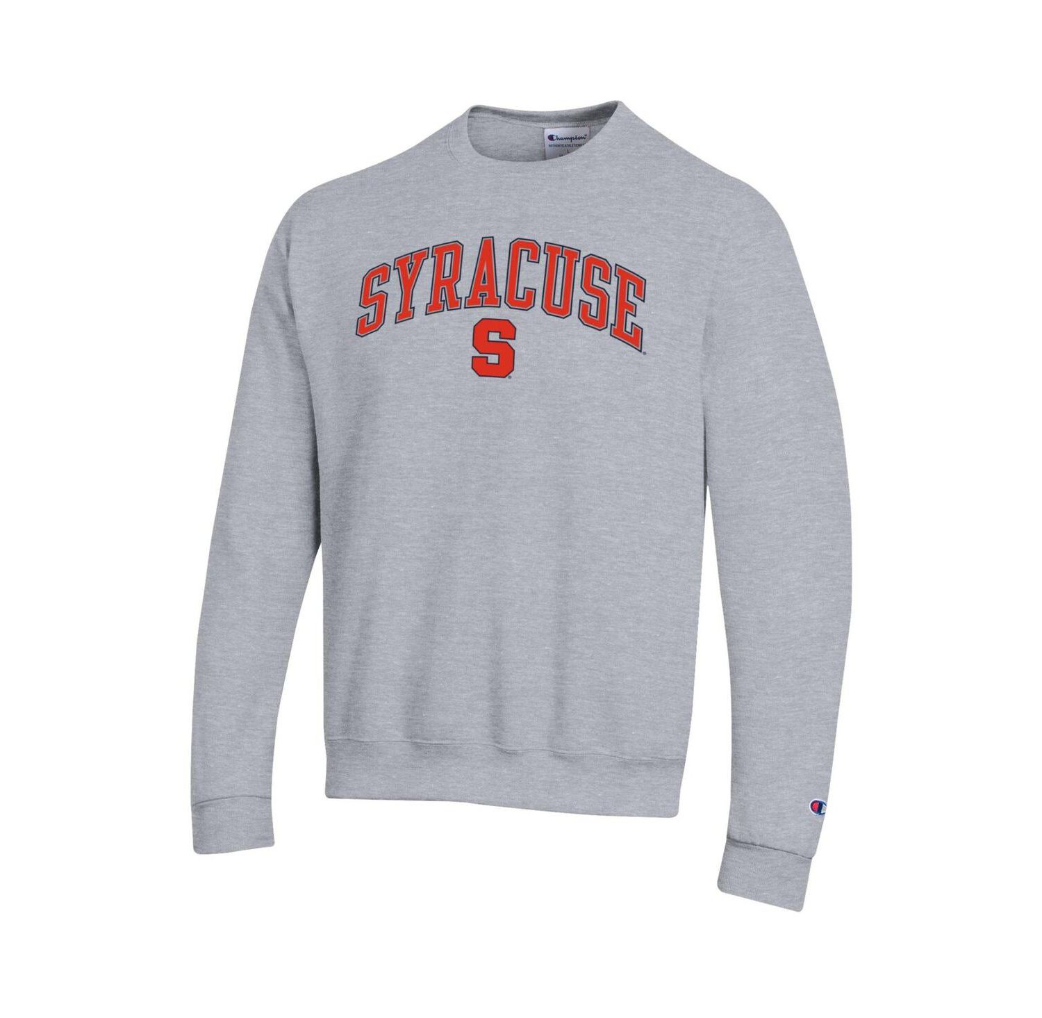 Men's Heather Gray Syracuse Orange Arch Over Logo Pullover Sweatshirt