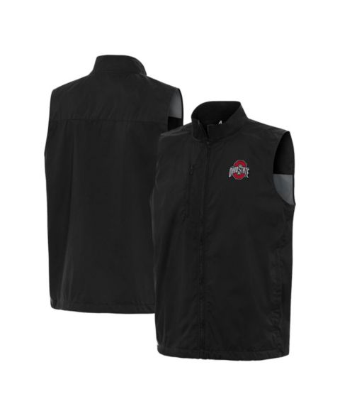 Мужской жилет Antigua Black Ohio State Buckeyes Brisk Full-Zip Vest