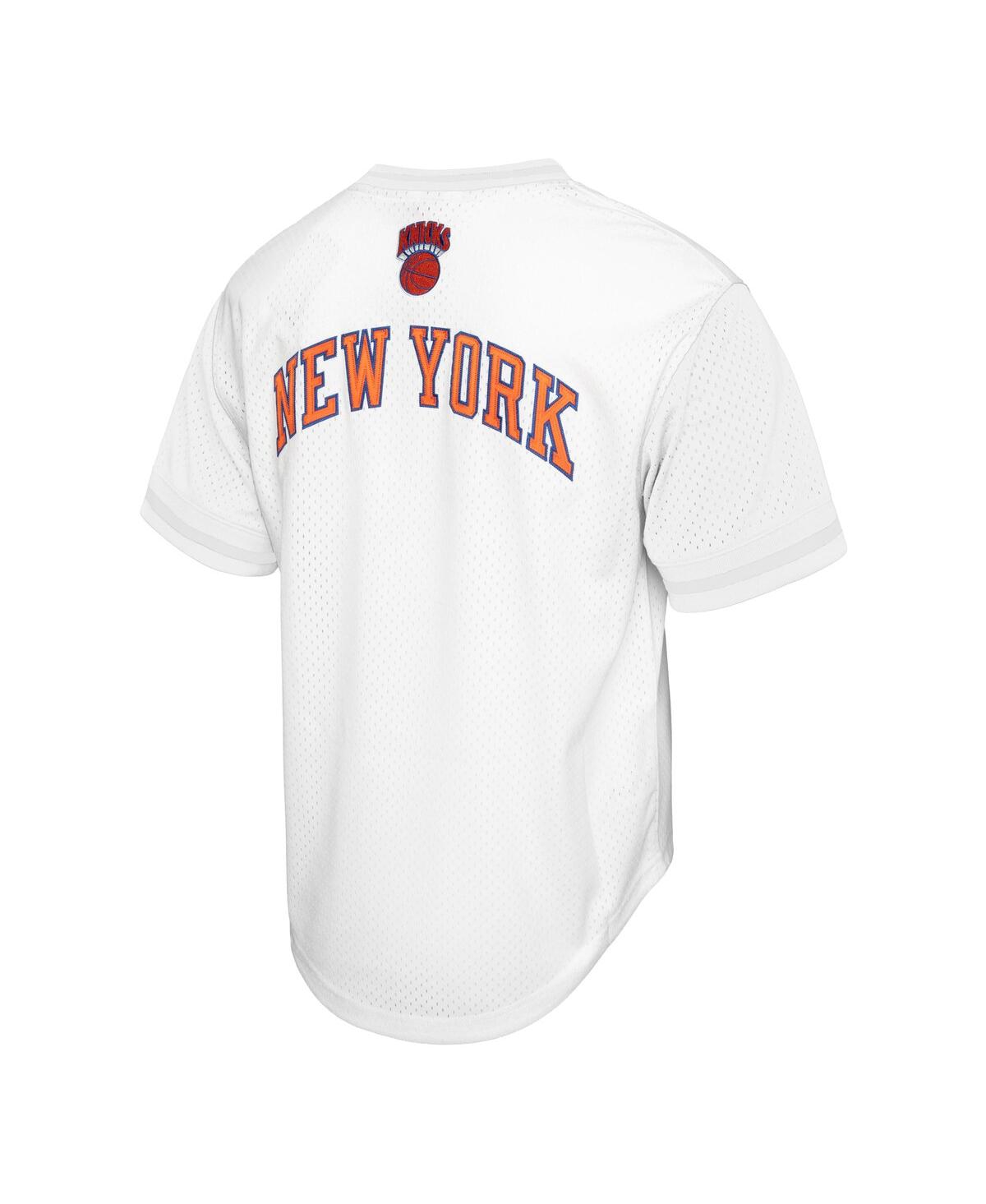 Mitchell & Ness Men's White New York Knicks Hardwood Classics Batting Practice Mesh Jersey T-shirt In White