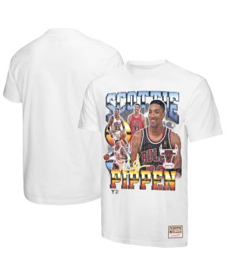 Mitchell & Ness - Men's Scottie Pippen White Chicago Bulls Hardwood Classics Commemorative Player Collage T-Shirt