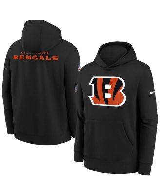 Nike - Big Boys and Girls Black Cincinnati Bengals Sideline Club Fleece Hoodie