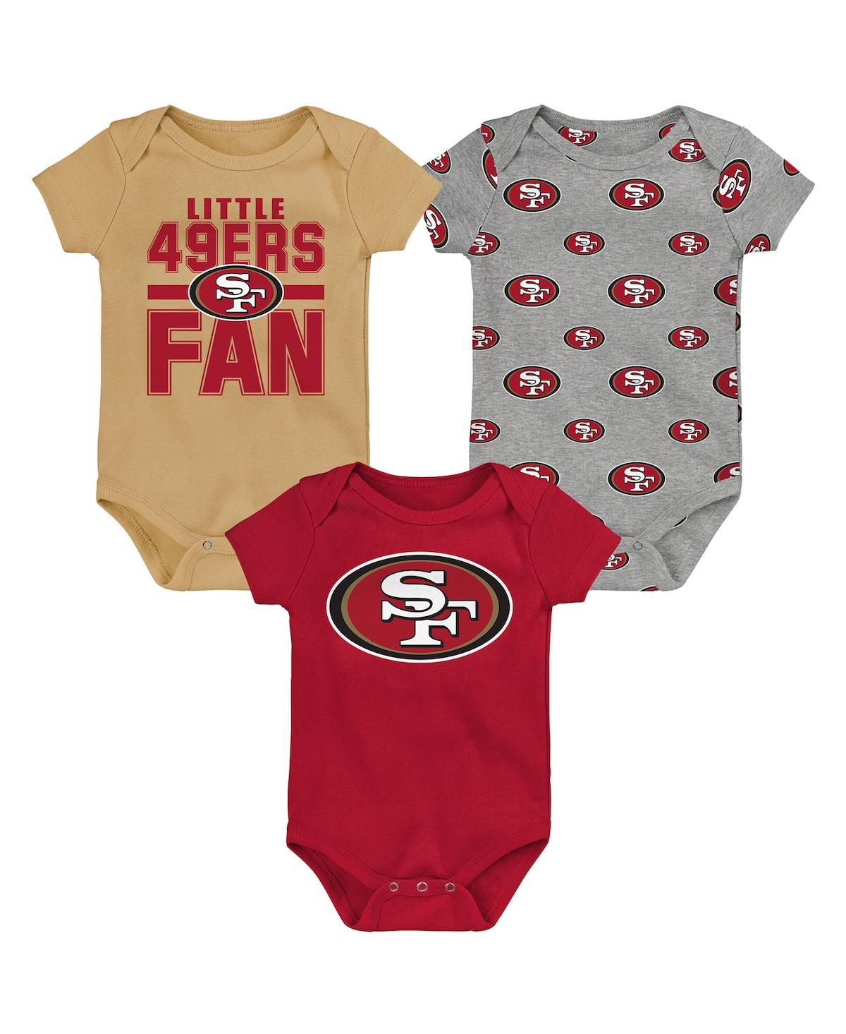 Outerstuff Newborn 3-pack San Francisco 49ers Little Tike Bodysuit Set In Multi