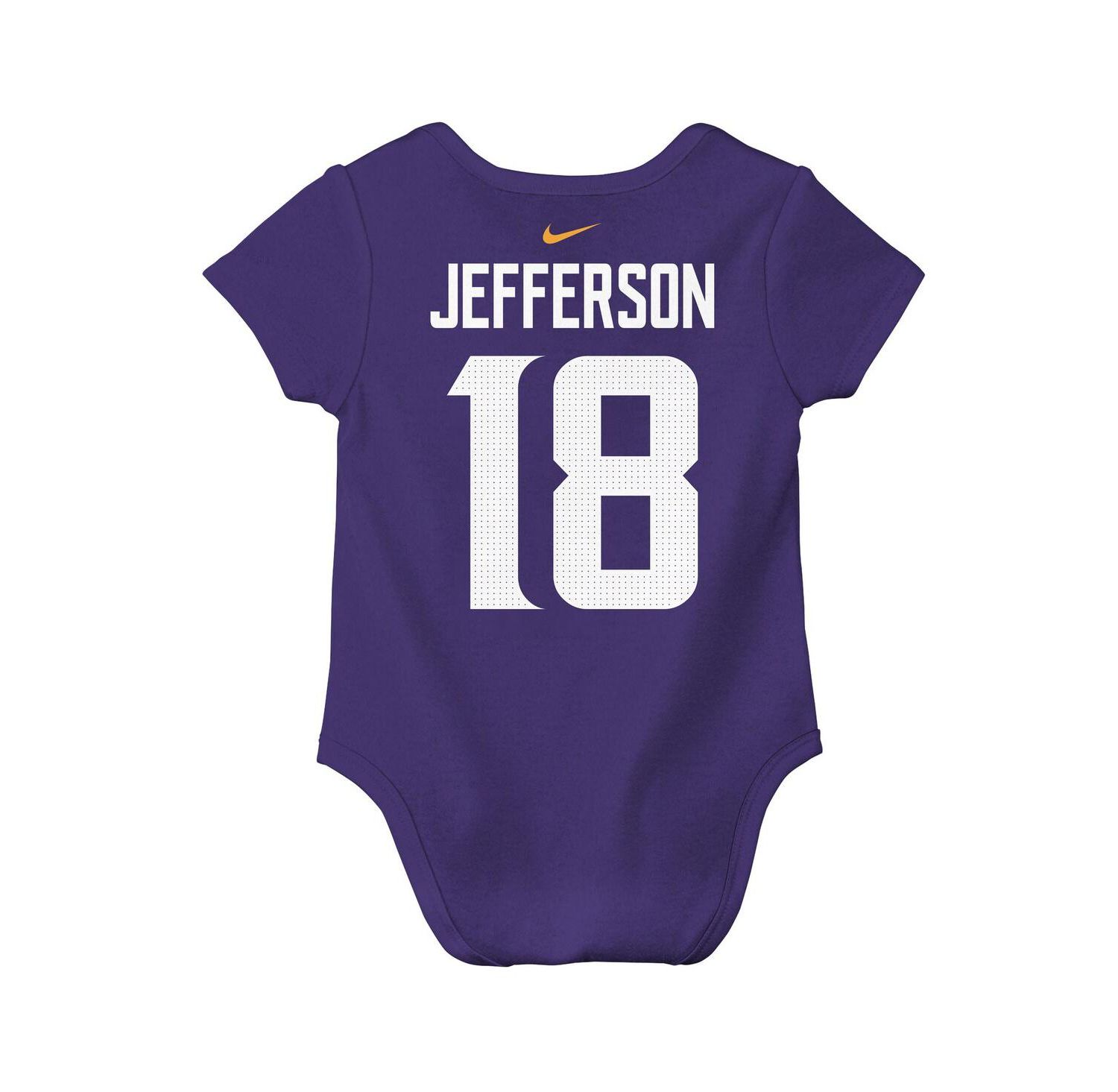 Baby Boys and Girls Justin Jefferson Purple Minnesota Vikings Player Name & Number Bodysuit