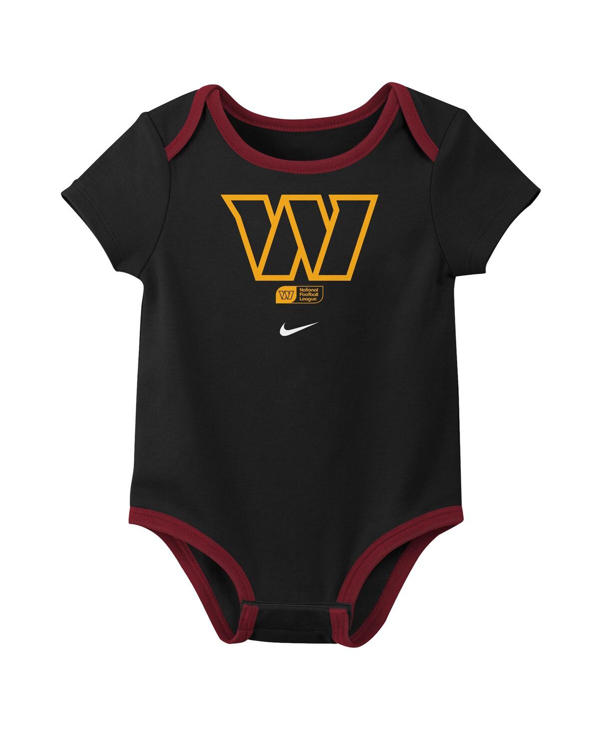 Nike Baby Boys And Girls 3-pack Jayden Daniels Washington Commanders Name Number Bodysuit Set In Multi