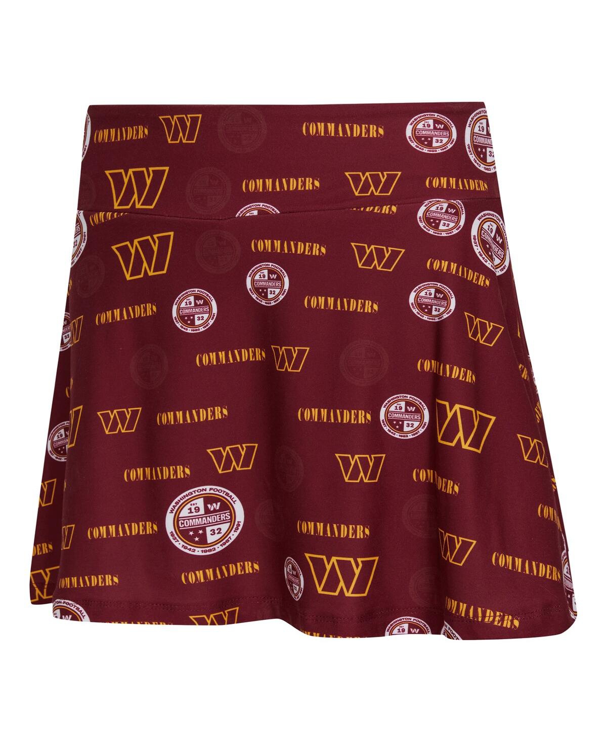 Concepts Sport Women's Burgundy Washington Commanders Mosaic Allover Print Skort In Burgundy