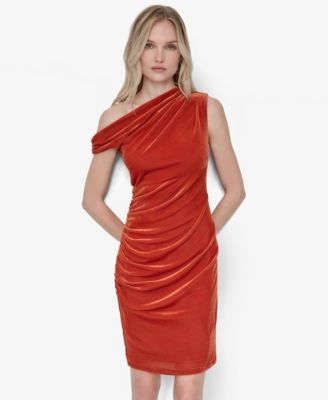 Women's One Side Off The Shoulder Ruched Dress